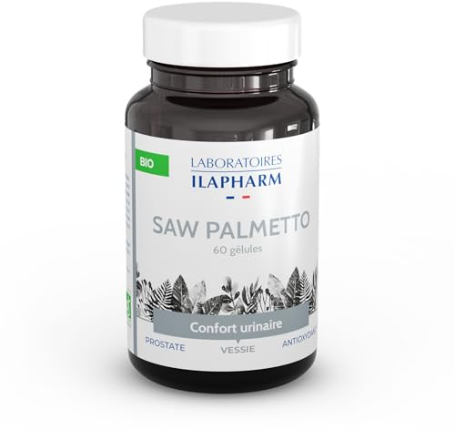 Ilapharm Saw Palmetto Bio - Palmier Nain (Serenoa repens) - 60 Gélules | Extrait de Baies Équivalent à 1800 mg/Jour · Vegan & Sans OGM · Complément Alimentaire · Fabriqué en France