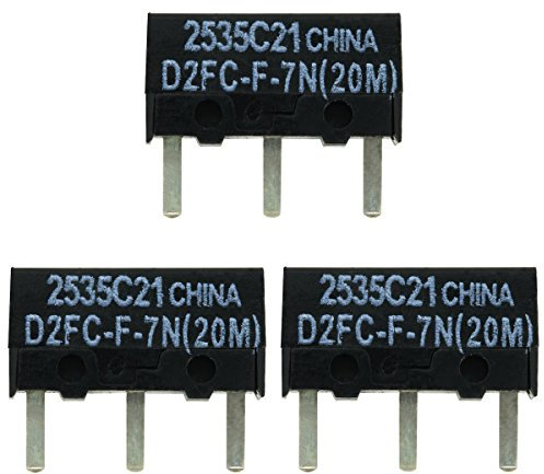 3x D2FC-F-7N (20M) Kit di Riparazione di Microinterruttori/Kit di Riparazione adatto per mouse per computer di Logitech, Razer, Roccat, SteelSeries e altri