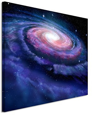 Paul Sinus Art XXL Fotoleinwand 120x80cm Illustration – Spiralförmige Galaxie auf Leinwand exklusives Wandbild moderne Fotografie für ihre Wand in vielen Größen