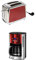Russell Hobbs 23220-56 Luna Grille-pain de 2 fentes Rouge chromé 1550 W + Russell Hobbs 23240-56 Cafetière Luna Rouge Solaire, Programmable, 1, 8L Rouge chromé 1, 8 Litre, 1000