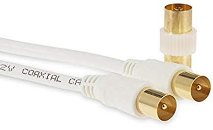 SSL Satellites 1 Meter 3C-2V White Cable TV Aerial Lead Coaxial Cable Coax RF 75 OHM 3C-2V