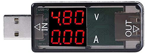 Akozon USB Tester USB Farbe LCD Voltmeter Amperemeter Stromzähler Multimeter Ladegerät USB Tester(Schwarz)