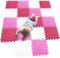 MQIAOHAM Outdoor/Indoor Schutz Bodenbelag Matten - Interlocking Reversible Bodenmatten geeignet Gym, Spielbereich, Übung, Yoga weiß rosa Rose 101103109