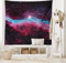 ABAKUHAUS Rosa Wandteppich und Tagesdecke, Outer Space Stars Galaxy, aus Weiches Mikrofaser Stoff Wand Dekoration Für Schlafzimmer, 230 x 140 cm, Magenta und Schwarz