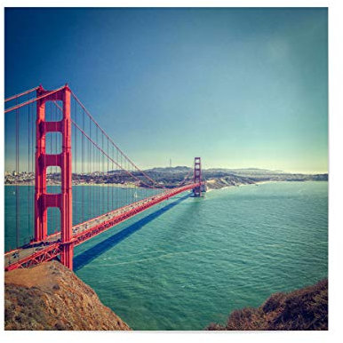 artboxONE Poster 20x20 cm Reise Golden Gate Bridge 4 - Bild San Francisco Brücke Bucht von San Francisco