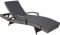 TecTake® Chaise Longue Bain de Soleil en Résine Tréssée Aluminium Résistant Dossier Inclinable sur 5 Positions, Transat Salon de Jardin Exterieur Mobilier de Jardin Chaise Longue Relax Plage