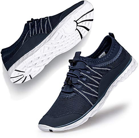 Ritiriko Herren Water Shoes Aquaschuhe Barfussschuhe Wasserschuhe Surfschuhe Blau Weiss EU 40