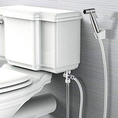 WUPYI2018 Hand Brause Dusche mit Schlauch Adapter Brausehalter Bidet Toilette WC Bidet Armaturen Wand Waschen Edelstahl Duschkopf