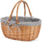 G Good Gain Panier de Pique-Nique en Osier avec Poignées Doubles Pliantes,Panier Tissé à La Main,Panier pour œufs de Pâques et Bonbons pour Enfants,Panier Tissé d'emballage Cadeau,Panier Halloween