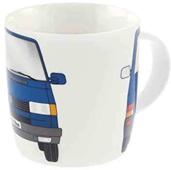 BRISA VW Collection - Volkswagen Large Ceramic Coffee-Tea-Cappuccino Mug Cup in T4 Bus Campervan Design (Front/Blue)