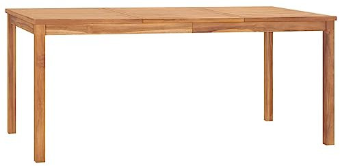 vidaXL Teak Massiv Garten Esstisch Gartentisch Holztisch Gartenmöbel Tisch Terrassentisch Balkontisch Massivholztisch Innen Außen 180x90x77cm