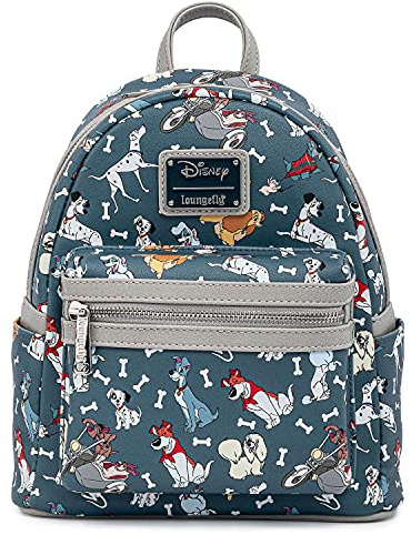 Loungefly Disney Dogs Mini-Backpack Handbag All Over Print Lady Tramp Dalmatians