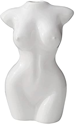 Tubayia Weiblichen Körper Blume Vase Frau Torso Figuren Trockenen Blume Pflanzer Vase Boho Wohnkultur Vasen (Weiß 2)