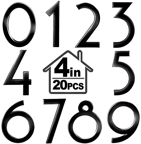 Coume 20 Pcs House Number Stickers 3D Self Adhesive 0-9, 4 x 2.5 in