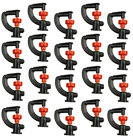 Bewaesserung Sprinkler,20 PCS Micro Bewässerung Misting Nozzle Sprinkler Düse G Tröpfchenbewässerung 360 Grad rotierende Aufhängung Düse Verwendung für Gartenbau Bauernhof Schuppen Gewächshaus