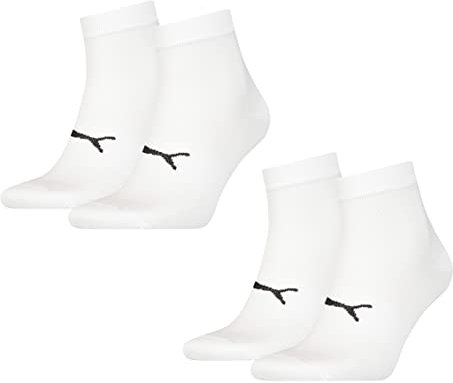 PUMA 4 Paar atmungsaktive, elastische Quarter Socken Damen & Herren/Sportsocken