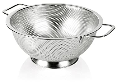 Gulex Colander Stainless Steel 3-Quart, Strainer for Kitchen Food, Dishwasher Safe