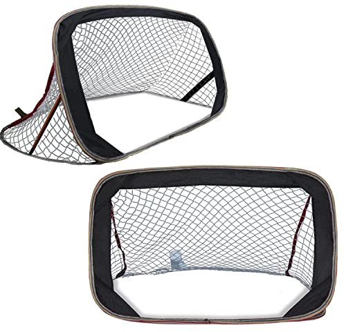Kapler Fussballtore 2er Set für Garten Kinder Pop-up-120x70x70cm Schwrz-Robuster Flachstahlrahmen und Glasfaserstab - Einfache Montage - Wetterfestes Polyester.