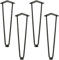 XUANYU Lot de 4 Pieds Meuble Scandinave, Pied Meuble Hairpin, Jambe de Table en Épingle à Cheveux, Pieds en Acier Carbone, Hauteur 41 cm/16,14'', Noir A-4 pcs