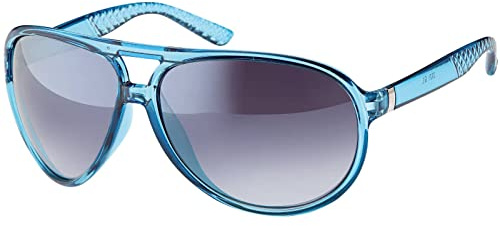BEZLIT Damen Piloten-Sonnenbrille mit Doppelsteg – UV400, Filterkategorie 3 für starkes Sonnenlicht, Polycarbonat-Gläser, transparenter Kunststoffrahmen