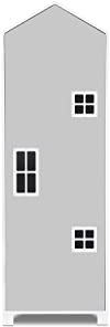 KONSIMO MIRUM Kinderzimmer Möbel 57x172x45cm - Kindermöbel - Kleiderschrank - Grau Schrank für Kinderzimmer - Hausförmiges Möbelstück - Bücherregal für Mädchen und Jungen
