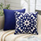 2er Set Kissenbezug Wohnzimmer Dekokissen Blau Mandala Muster Kissenbezüge Samt Drucken Muster Kissenhülle Sofakissen Couchkissen für Schlafzimmer Sofa Bett Auto Zuhause Dekoration 45x45cm