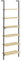 HOMCOM Scaffale scala da parete libreria scaffale portaoggetti stile industriale 6 ripiani in acciaio nero effetto legno naturale - dim. 60L x 30L x 206H cm
