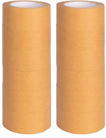 verpacking Papierklebeband 50 mm x 50 m Braun [Ausführung, Farbe & Stückzahl wählbar] leise abrollendes Paketklebeband umweltschonend Packband Verpackungsklebeband 12 Rollen