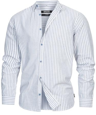 Indicode Herren Kepner Hemd mit Brust-Tasche aus Baumwolle | Herrenhemd für Männer Moonlight, XXL