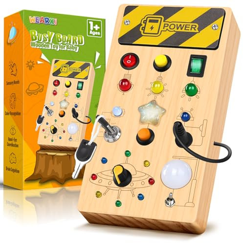 Montessori Spielzeug ab 1 Jahr Busy Board, Baby Sensorik Spielzeug Geschenk 1 Jahr Junge Mädchen, Kinderspielzeug ab 1 Jahr, Motorikspielzeug, Geschenke für Mädchen Junge, Geschenke zur Einschulung