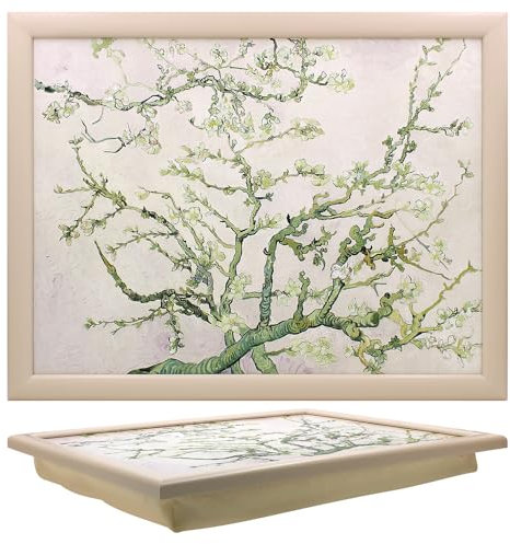 Lesser & Pavey Almond Blossom Laptray | Bean Bag Trays With Padded Cushion | Suitable For Drinks, Food, Breakfast & Laptop | Lovely Designed Lap Tray For Home & Office - Vincent Van Gogh