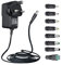 ANLINK 12V 1A/1000mA 3M Extra Long Power Supply Adapter, AC 100-240V to DC 12V 1A 12W Switching Adapter 5.5x2.1mm Wall Plug with 8 Tips for LED Strip Lights,Cameras,Router and More,UKCA Certified