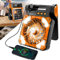 Topiky Solarventilator, Campingventilator mit Solarpanel und LED Laterne, Wiederaufladbarer Solarbetriebener Campingventilator, Batteriebetriebener Ventilator, Solar Campingventilator