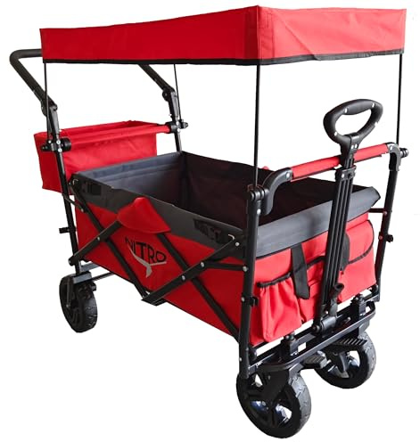 Nitro Faltbarer Kinderhandwagen Mit Dach Rot