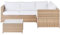 4-Sitzer Lounge Set Rattan Hellbraun Ecksofa mit Tisch Auflagen cremeweiß Avola