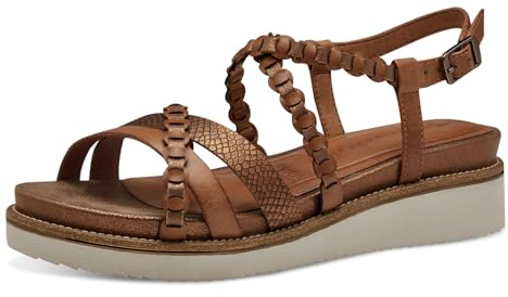 Tamaris Damen Klassische Ballerinas, Frauen Flats,Comfort Lining,TOUCHit-Fußbett,Slip-ons,klassisch elegant,Ballerinen,Cognac,41 EU