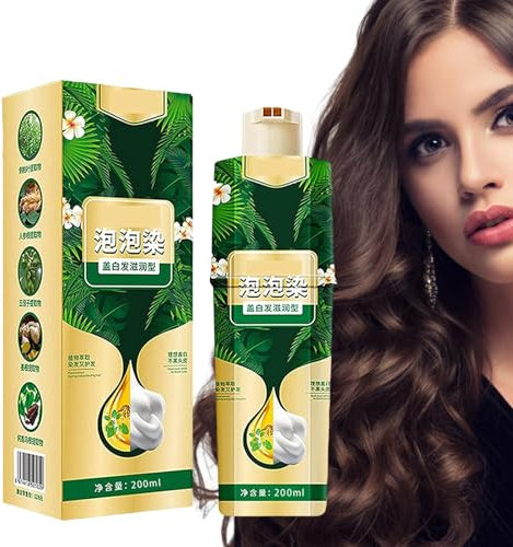 Bubble Plant Shampoo Dye - 200ml for Grey Hair, Instant Natural Bubble Dye Cream for Women and Men