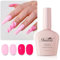 Imtiti Rose Vernis Semi Permanent Set, 2 Pcs 10ml Rose Vif et Rose Macaron Vernis Gel UV Semi Permanent French Gel Nail Polish Printemps Été Vernis À Ongles Gels Semi Permanents UV Led Soak Off