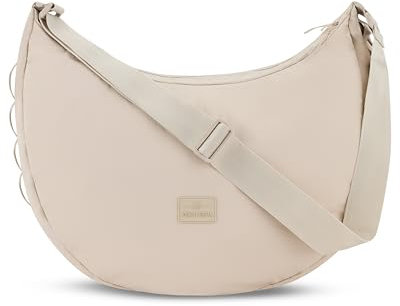Johnny Urban Crossbody Bag Damen Herren Beige - Kaia Large - Bauchtasche im Halbmond Stil - Moon Bag - Tasche mit 16 Zoll Laptopfach - Wasserabweisend