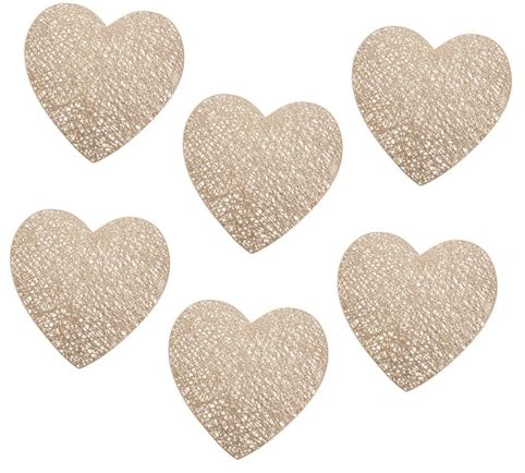OFFSCH Lussuosi Sottopiatti A Forma Di Cuore 6 Pezzi Tappetini Riscaldabili Per Cucine Ristoranti E Hotel
