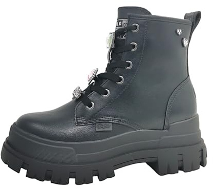 Buffalo Aspha RLD Ice Damenschuhe Schnürer Stiefel Schwarz Freizeit
