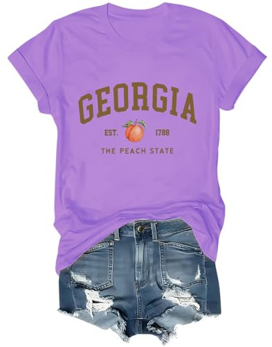 Georgia Shirt The Peach State Georgia Football Shirt Georgia T-Shirt Unisex Shirt, hellviolett, S