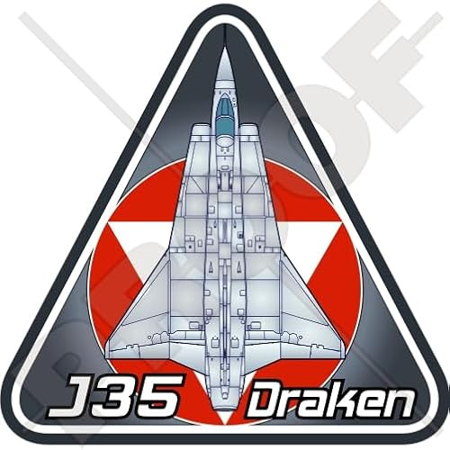 Saab 35 Draken Austria J35 Austrian Air Force J35Ö, J-35 95 mm Vinyl-Aufkleber, Aufkleber