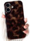NITITOP Compatible with iPhone 16 Case Cute Stylish Leopard Print Brown Amber Aesthetic Tortoise Design for Women Girls Men Soft TPU Shockproof Protective Cover - Brown