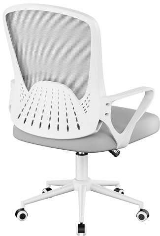 naspaluro Computer Desk Chair, Ergonomic Chairs with 3D Lumbar Support, Unique Armrests Mesh Chairs with Metal Claws, Mid-Back Home Office Chair-Gray Chair
