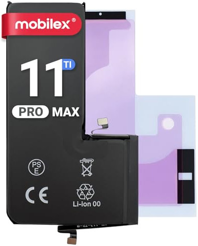 MOBILEX® Batteria per iPhone 11 Pro MAX | Chip TI | 4400mAh - OEM | Ricambio interno con adesivo | Alta capacità