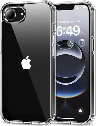 HOOMIL Hülle für iPhone 17e/iPhone 16e, Anti-Vergilbung, Transparent | Stoßschutz, Durchsichtige Kratzfeste Harte Rückseite, Unterstützt Kabelloses Laden