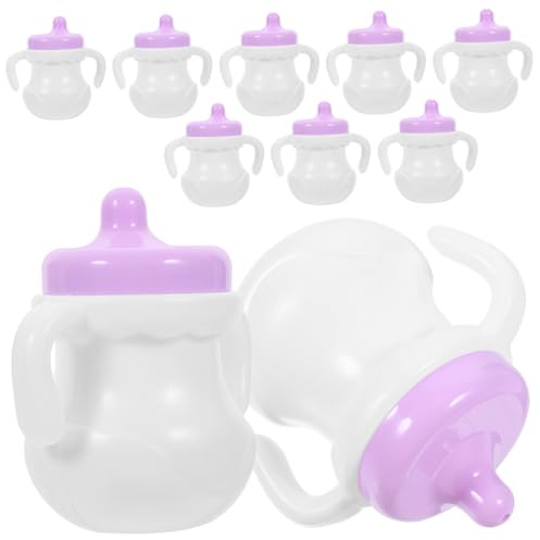 Garneck 10Pcs Miniature Milk Bottles Doll Feeding Accessories for Pretend Play Design for Fun for Shower Favors and Dollhouse Decor