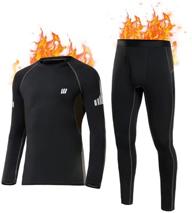SIMIYA Thermounterwäsche Herren Skiunterwäsche Herren Funktionsunterwäsche | Thermo Unterwäsche Set, Winter Unterwäsche, Thermowäsche, Atmungsaktiv, Ski Sport Outdoor