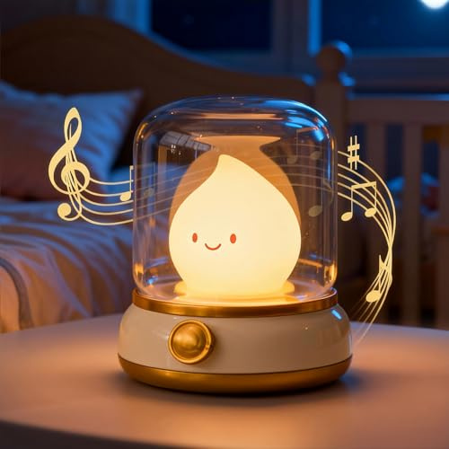 IHALO Nachttischlampe mit White Noise Machine Baby Nachtlicht, 5 Beruhigende Klänge Stilllicht Dimmbar, Kabellose Nachttischlampe mit Timer, 2 Modi, Warmes Nachtlicht für Kinder/Erwachsene